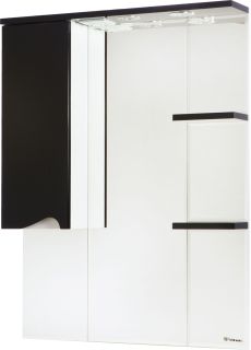 Зеркало-шкаф с подсветкой Bellezza Эйфория 80см левый чёрный 00000005415